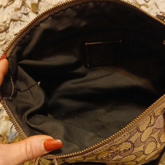 Coach Tan and Brown Signature Satchel - Picture 10 of 11